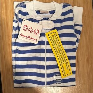Hanna Andersson Blue Striped Baby Onesie
